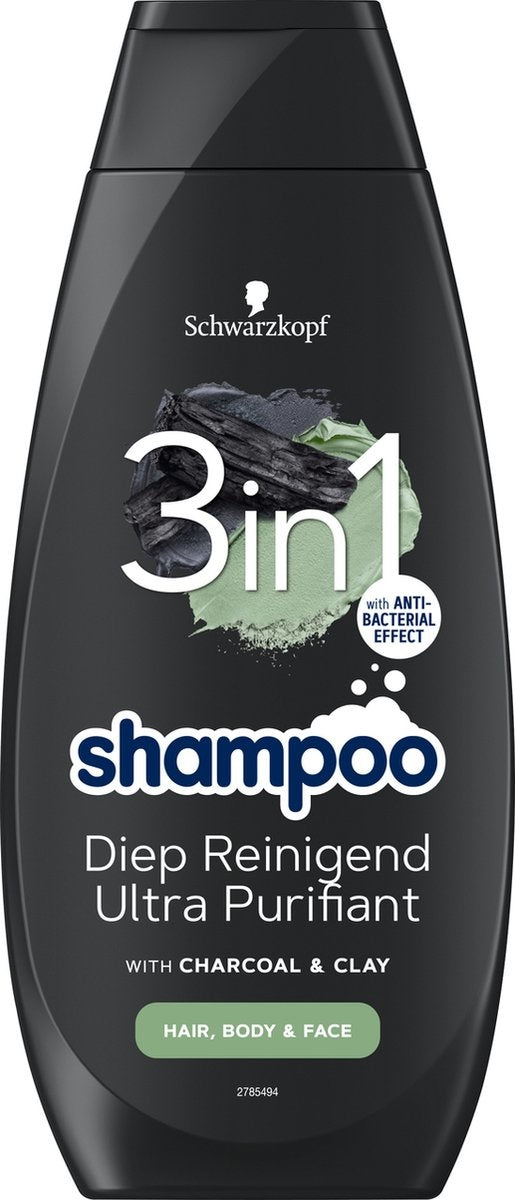 Schwarzkopf Men 3in1 Aktivkohle-Shampoo 400 ml