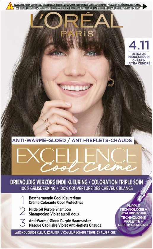 L’Oréal Paris Excellence Cool Crème 4.11 - Ultra As Bruin - haarverf