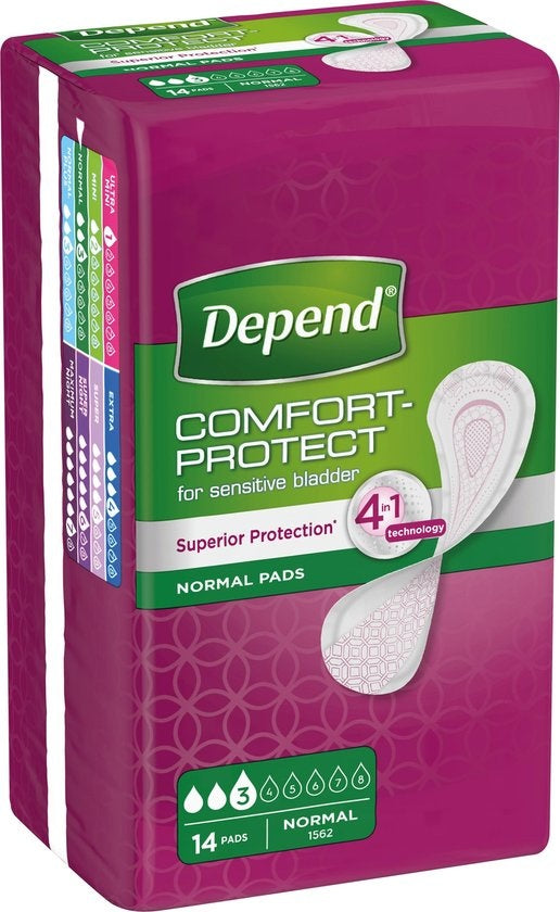 Depend incontinence pads Normal - 14 pieces