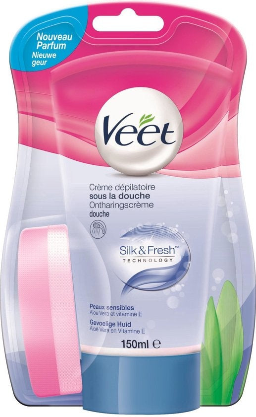 Veet Haarentfernungscreme – Empfindliche Haut – Unter der Dusche – 150 ml