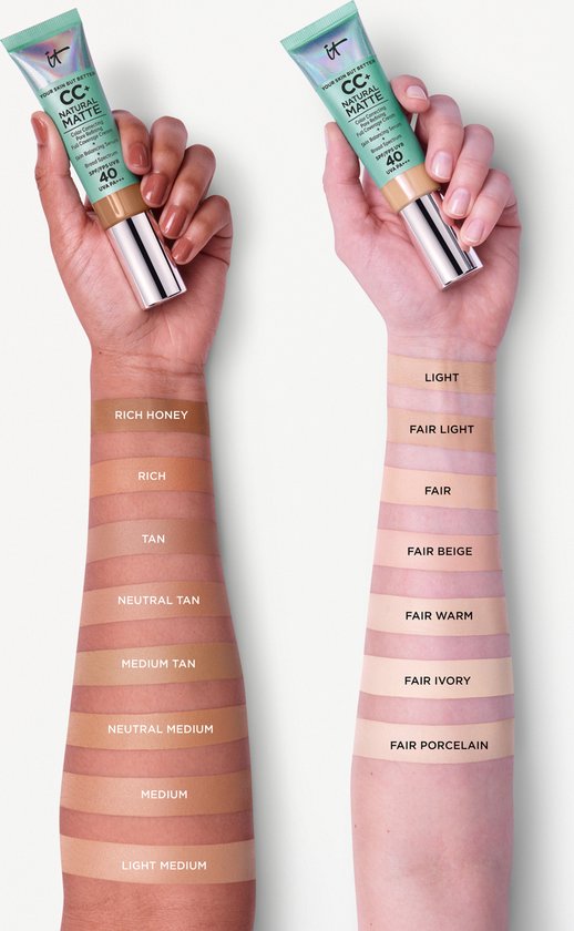 IT Cosmetics Your Skin But Better CC+ Cream Natural Matte SPF40 Foundation – Light Medium – Beschädigte Verpackung