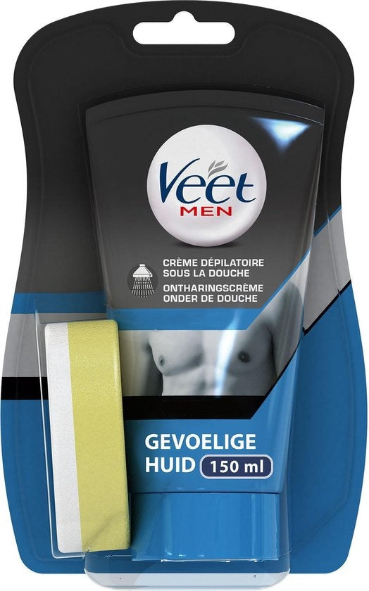 Veet Haarentfernungscreme – Mann – Empfindliche Haut – Unter der Dusche – 150 ml – Verpackung beschädigt