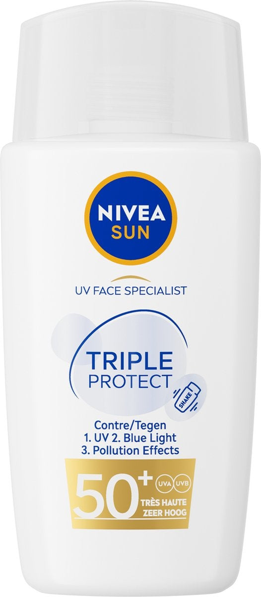 Nivea Sun Sunscreen Cream Face Triple Protect SPF 50+ 40 ml - Packaging damaged