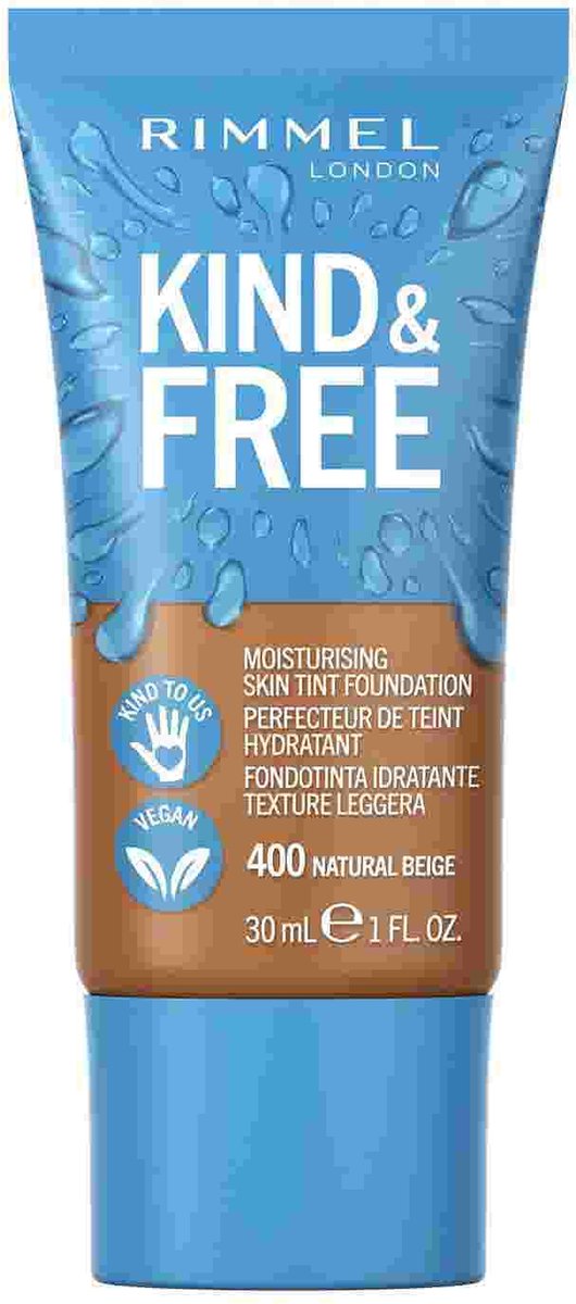 Rimmel London KIND &amp; FREE Vegan Foundation - 400 Natural Beige