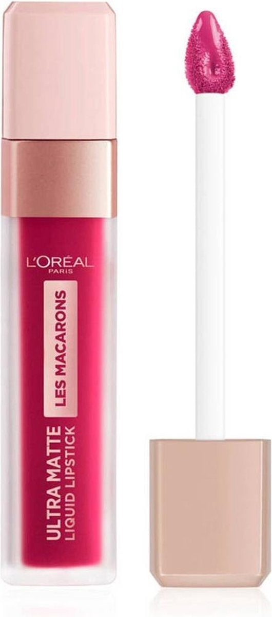 L'Oréal Paris Les Macarons Langanhaltender matter Lippenstift – 838 Berry Cherie – Lila – 6,7 ml