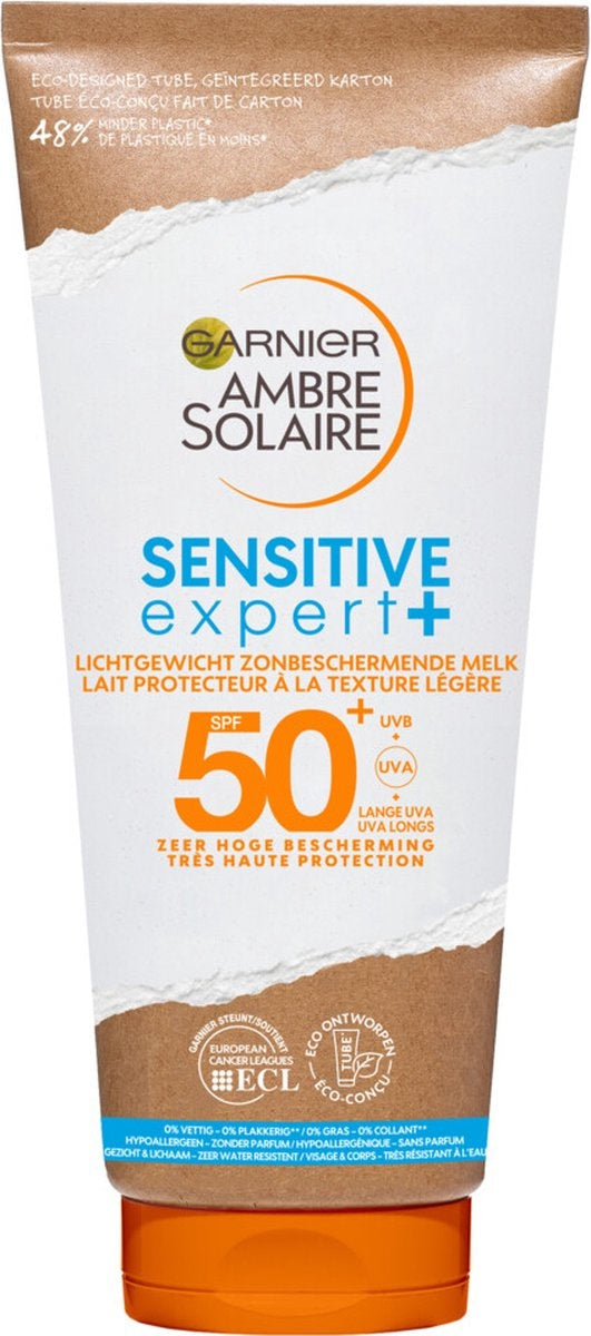 Garnier Ambre Solaire Sensitive Expert + Kartontube Sonnenschutzmilch LSF 50+ – 200 ml