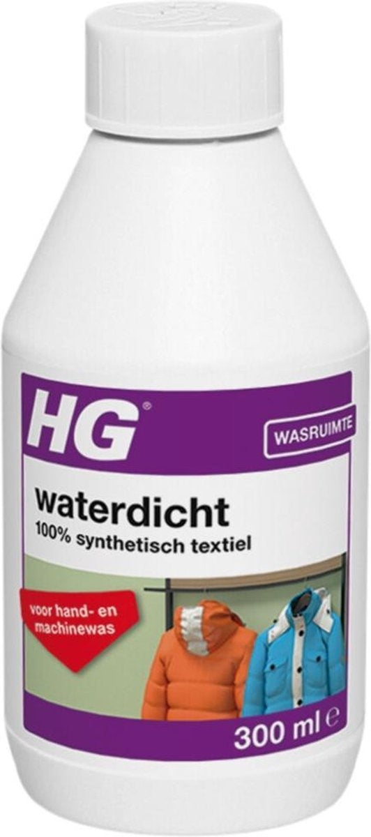 HG wasserdicht für 100 % synthetische Textilien – 300 ml – wasser- und schmutzabweisend – Handwäsche und Maschinenwäsche – Kappe fehlt