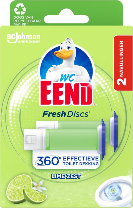 WC Eend Fresh Discs Lime Zest 2 x 36 ml navullingen - Toiletblokken