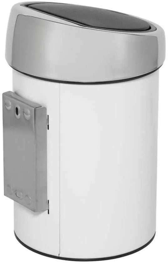 Brabantia Touch Bin Prullenbak - 3 liter - Badkamer - White / Brilliant Steel deksel