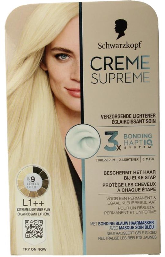 Schwarzkopf - CREME SUPREME Extreme Lightener Plus - Permanente Haarverf - 245g - Verpakking beschadigd