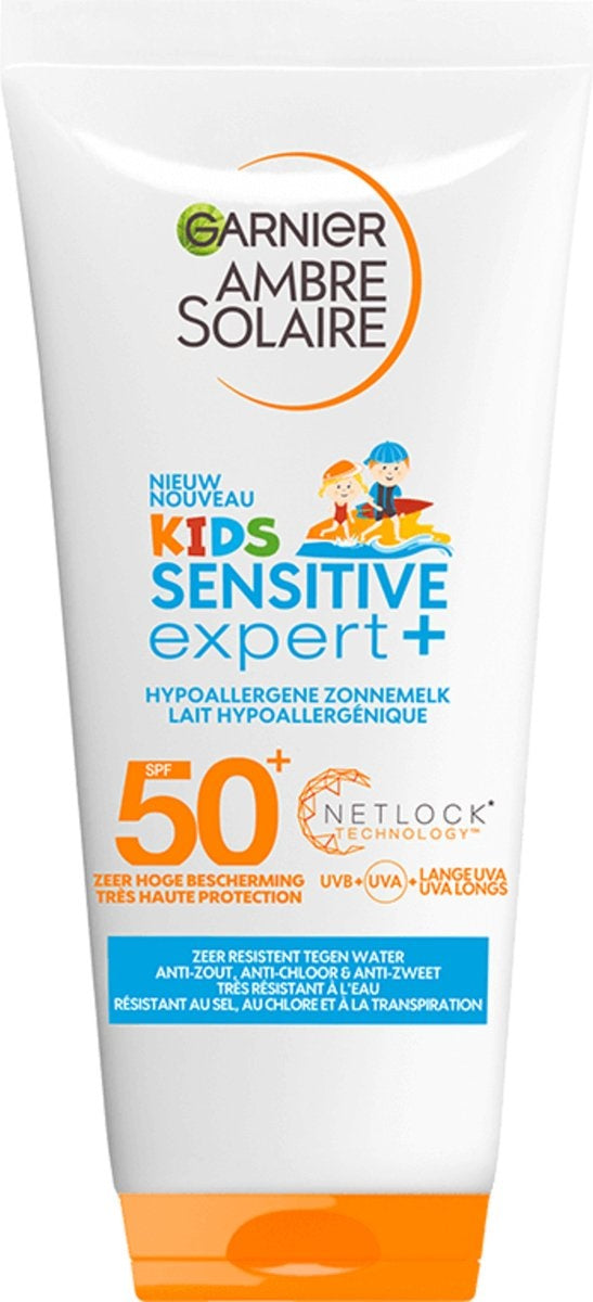 Garnier Ambre Solaire Kids Sensitive Sonnenmilch LSF 50+ 200 ml – Verpackung beschädigt