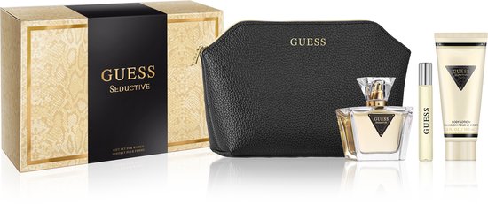 Guess Seductive Giftset - 75ML Eu De Toilette, 15ML Travel Spray, Body Lotion 100ML + Tas - Verpakking beschadigd