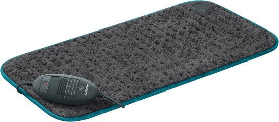 Beurer HK 123 Limited Edition 2023 Elektrisch Warmtekussen XXL - Heating pad - 60 x 30 cm - 3 Warmtestanden - Max 65¬∞C - Snelle opwarming - Automatische uitschakeling - Fleece - Machinewasbaar - Grijs/aqua