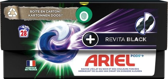 Ariel Waschmittelkapseln + Revitablack – Für schwarze Wäsche – 28 Wäschen