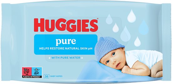 Huggies baby wipes - Pure 99% water - 18 x 56 pieces - 1008 wipes