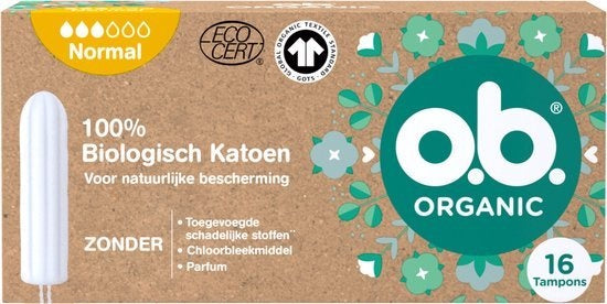 OB-Tampons Bio-Baumwolle Normal 16 Stück