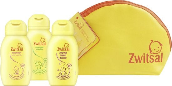 Zwitsal Little One on the Go Gift Set 4-piece - Body Lotion, Washing Gel, Shampoo and Travel Bag Gift Package