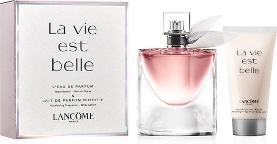 Lancôme La Vie Est Belle Giftset - 50 ml eau de parfum spray + 50 ml bodylotion - cadeauset voor dames- Verpakking beschadigd