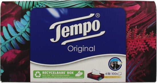 Tempo Original Box - 4-laags tissues - 100 st. Assortiment afbeelding doos