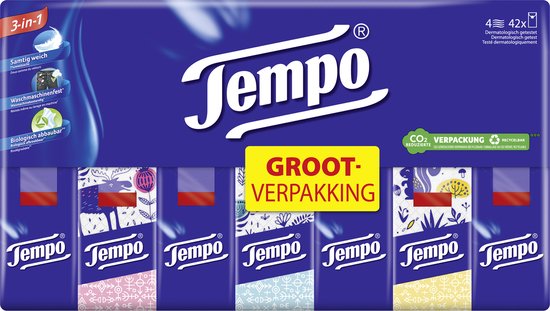 Tempo Original Zakdoekjes - 4-laags tissues - 42 pakjes van 10 zakdoekjes