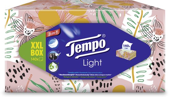 Tempo Tissue box XXL 3-layer 140 Pieces - Packaging damaged