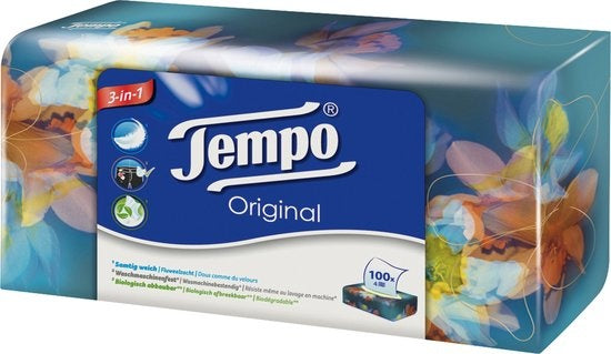 Tempo Original Box - 4-laags tissues - 100 st. Assortiment afbeelding doos