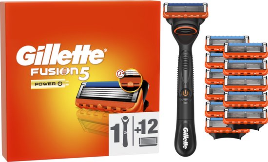 Gillette Fusion5 Power voor Mannen - 1 Gillette Handvat + 12 Scheermesjes- Verpakking beschadigd