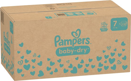 Pampers Baby-Dry - Size 7 (15kg+) - 132 Diapers