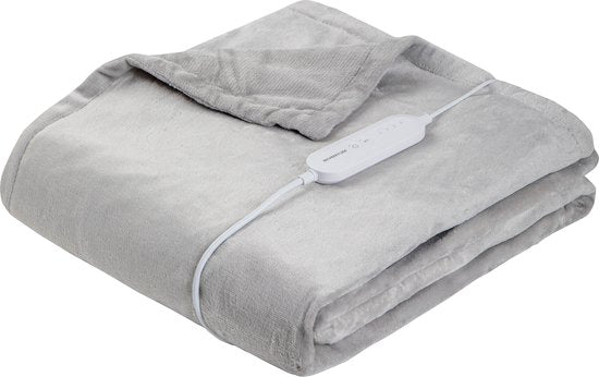 Inventum HB185G - Electric blanket - 1 person - 180 x 130 cm - Fleece - Light gray - Packaging damaged