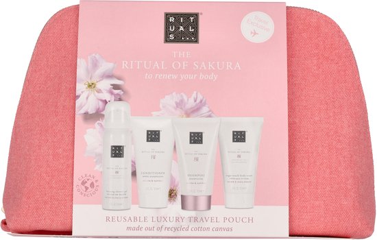The Ritual of Sakura Travel Gift Set - 4 pieces with travel case - 260 ml - Packaging damaged, stains on the case