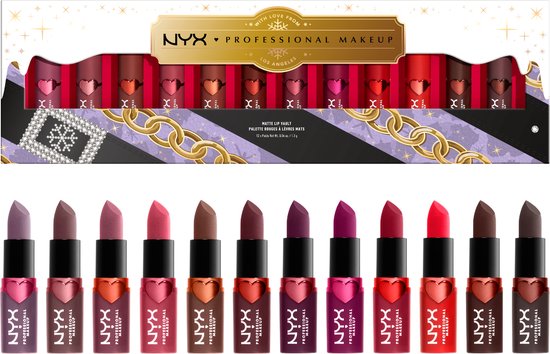 NYX Professional Makeup - Holidays Mrs Claus - Lipstick Vault - 14 Matte Lipsticks - Damaged packaging / tear in the box