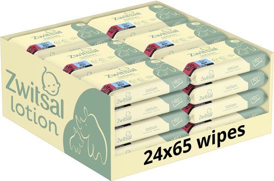 Zwitsal Lotion Baby Wipes - 24 x 65 pieces