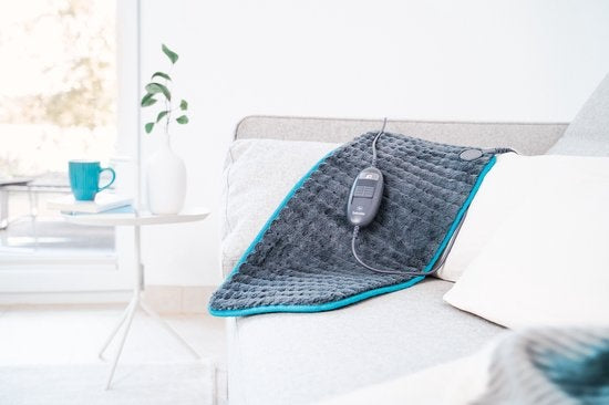 Beurer HK 123 Limited Edition 2023 Elektrisch Warmtekussen XXL - Heating pad - 60 x 30 cm - 3 Warmtestanden - Max 65¬∞C - Snelle opwarming - Automatische uitschakeling - Fleece - Machinewasbaar - Grijs/aqua