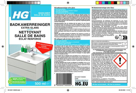 HG bathroom cleaner extra shine 500ml
