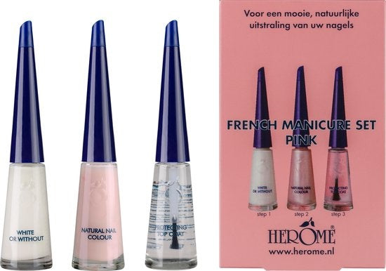 French Manicure Set Pink - 3 x 10 ml - decorate