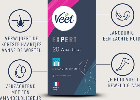 Veet Expert Hair Removal Strips - Face - Sensitive Skin - 40 strips