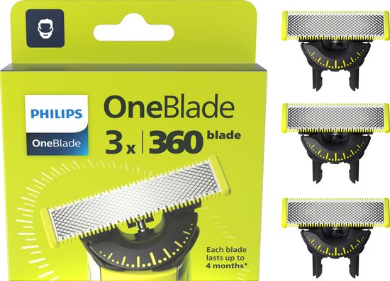 Philips OneBlade 360 Blade - Vervangmesjes - Scheermesjes - 3 stuks - QP430/50 - Verpakking beschadigd