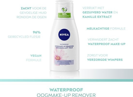 NIVEA Waterproof Eye Make-up Remover - Eye make-up remover - For sensitive skin - Chamomile - Provitamin B5 - 125 ml