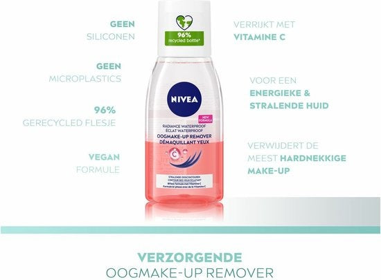 NIVEA Caring Eye Make-up Remover - Suitable for waterproof make-up - With Vitamin C - 125 ml