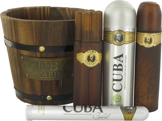 Cuba – Cuba Gold Geschenkset 100 ml, Aftershave Cuba Gold 100 ml, Deodorant Cuba Gold 200 ml und Cuba Gold 35 ml – 100 ml – Nebel, dekorativer Verschluss 