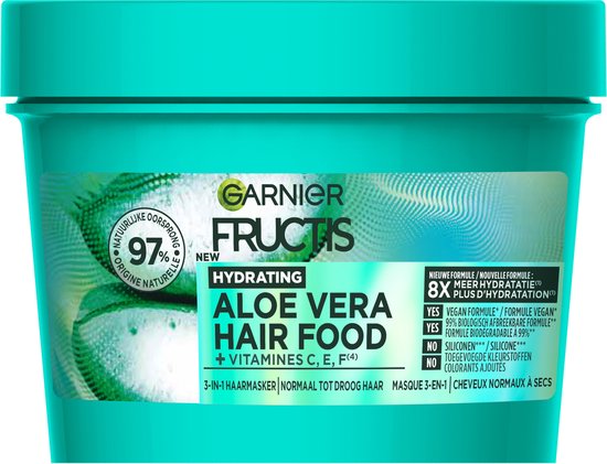 Garnier Fructis Hair Food Aloë Vera Hydraterend 3-in-1 Haarmasker - Normaal Tot Droog Haar - 400ml