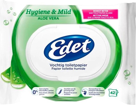 Edet Feuchtes Toilettenpapier Aloe Vera – 42 Stück