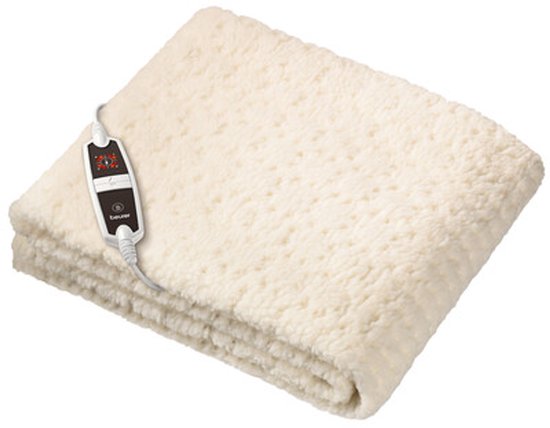 Beurer UB 53 Teddy Single Heizdecke - Unterbett - 150 x 80 cm - 4 Heizstufen - Abschaltautomatik - Teddy/Fleece - Weiß - Beschädigte Verpackung