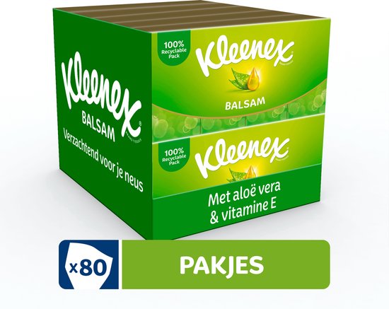 Kleenex tissues - Balsam - Value box - 8 packs x 10 pieces - 80 tissues