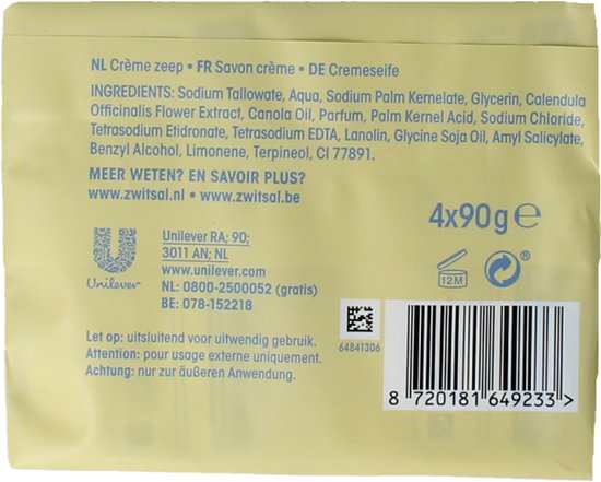 Zwitsal Zeep bar 4x90 gram
