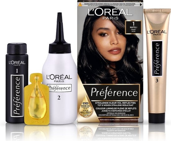 L'Oréal Paris Préférence Black 1 – Permanente Haarfarbe – Beschädigte Verpackung