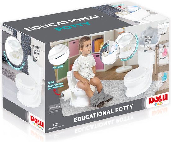 Dolu Educational Children's Toilet with Sound - White - toilet trainer - Packaging damaged