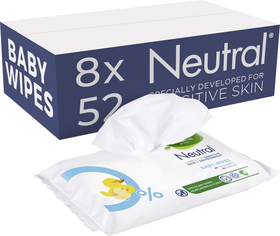 Neutral Baby Wipes - Fragrance Free - 8x52 wipes - Value Pack