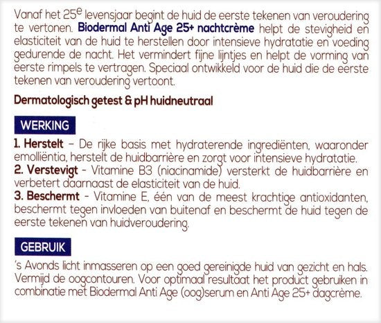 Biodermal Anti Age 30+ Nachtcrème tegen huidveroudering 50ml - Verpakking ontbreekt