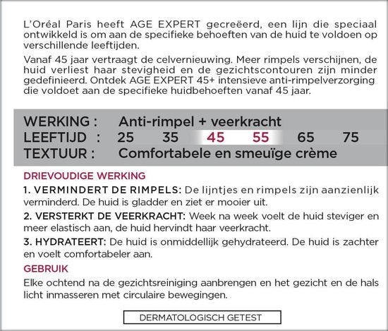 L'Oréal Paris - Age Expert 45+ Anti Rimpel Dagcrème - 50 ml